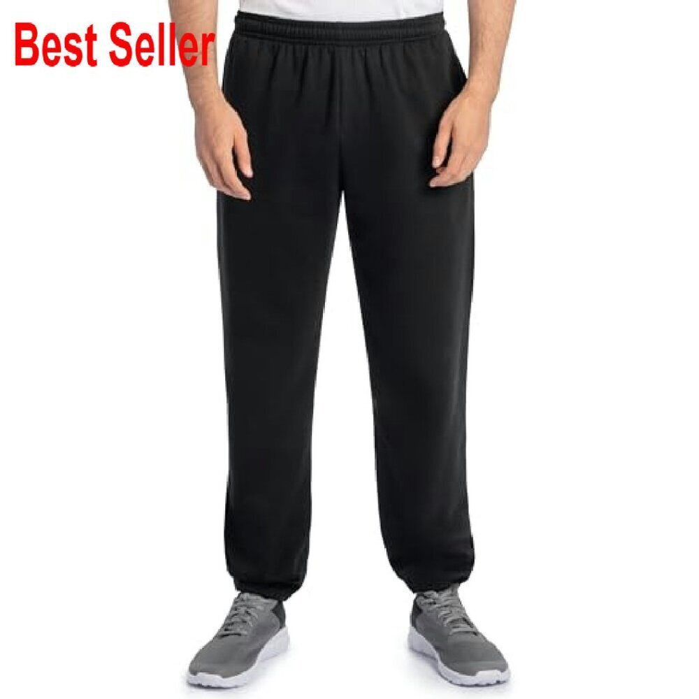 Relaxed Fit Fleece Sweatpants with Pockets Moisture Wicking Comfort